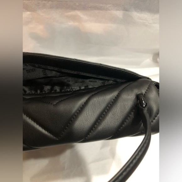 DKNY black quilted puffy clasp top handle satchel bag brand new - Picture 10 of 16